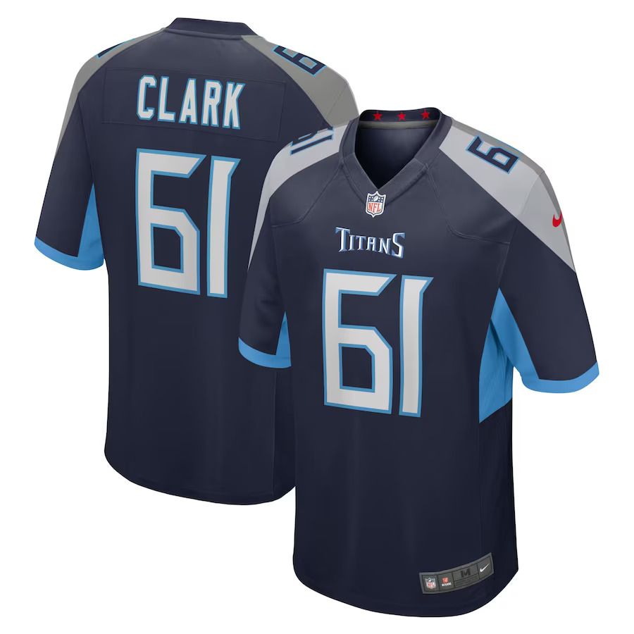 Men Tennessee Titans 61 Le Raven Clark Nike Navy Home Game Player NFL Jersey